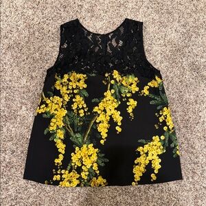 Dolce & Gabbana Black and Yellow Floral Top